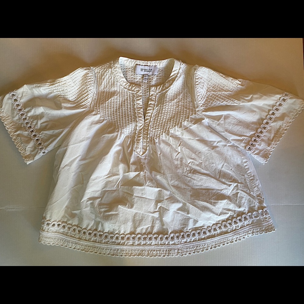 DEREK LAM 10 CROSBY White Pintuck Top